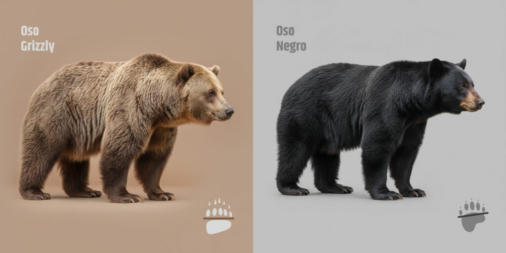 Huella oso grizzly vs huella oso negro