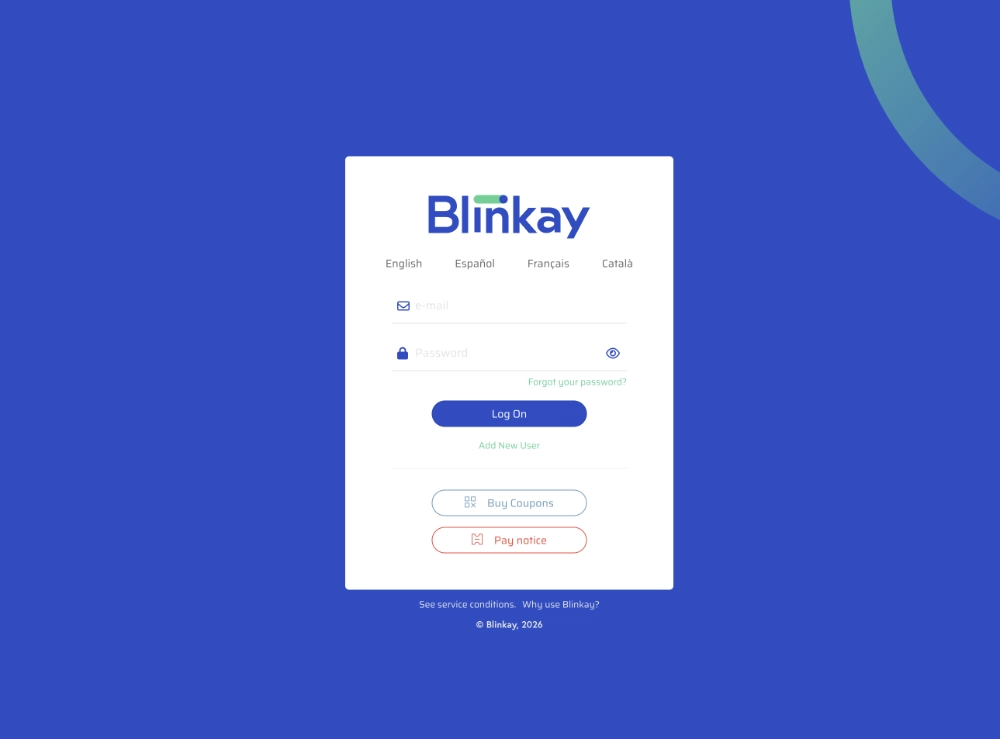 App Blinkay para pagar parking en Banff desde móvil